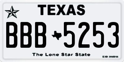 TX license plate BBB5253