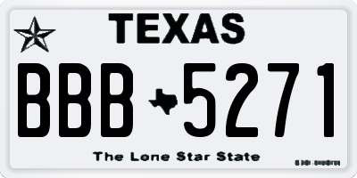 TX license plate BBB5271