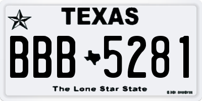 TX license plate BBB5281