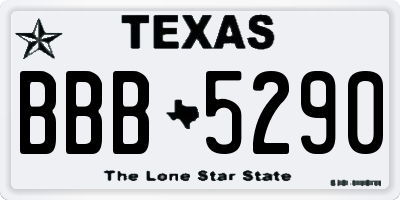 TX license plate BBB5290