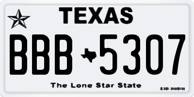 TX license plate BBB5307
