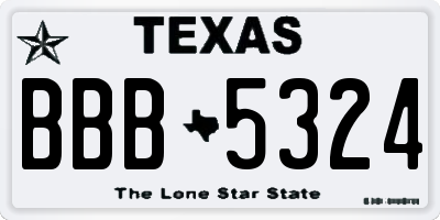 TX license plate BBB5324