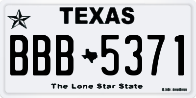 TX license plate BBB5371