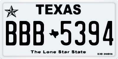 TX license plate BBB5394