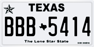 TX license plate BBB5414