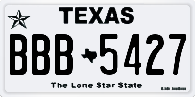 TX license plate BBB5427