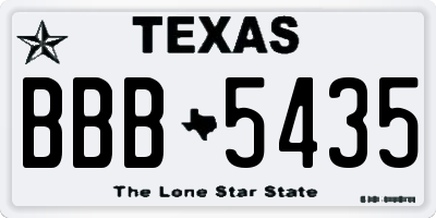 TX license plate BBB5435