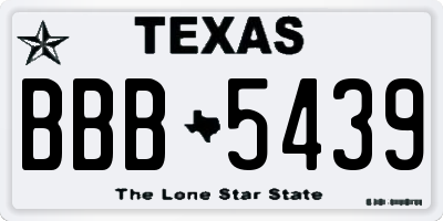 TX license plate BBB5439