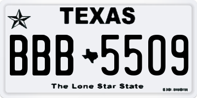 TX license plate BBB5509