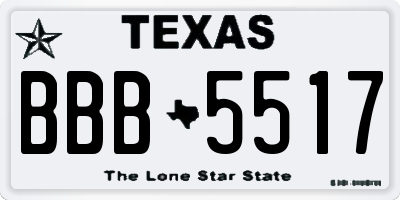 TX license plate BBB5517