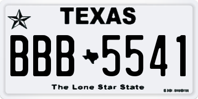 TX license plate BBB5541