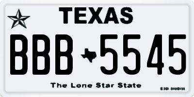 TX license plate BBB5545