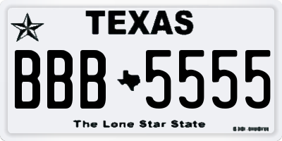 TX license plate BBB5555