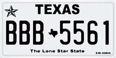 TX license plate BBB5561
