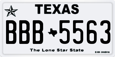TX license plate BBB5563