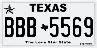 TX license plate BBB5569