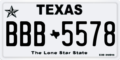 TX license plate BBB5578