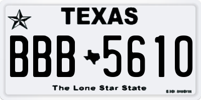TX license plate BBB5610