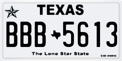 TX license plate BBB5613