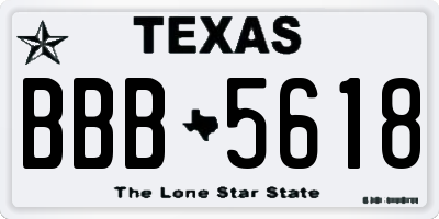TX license plate BBB5618