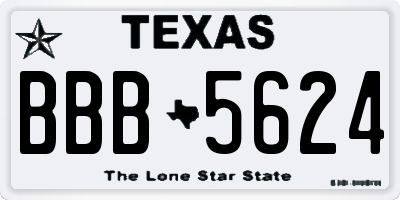 TX license plate BBB5624