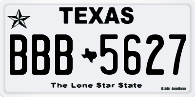 TX license plate BBB5627