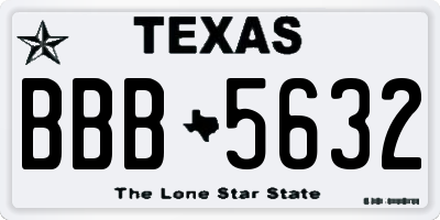 TX license plate BBB5632