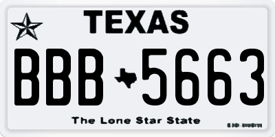 TX license plate BBB5663