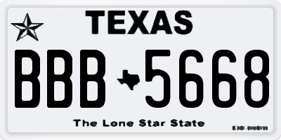 TX license plate BBB5668