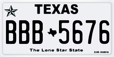 TX license plate BBB5676