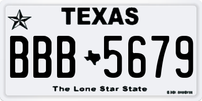 TX license plate BBB5679
