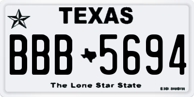 TX license plate BBB5694