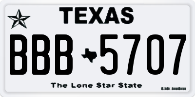 TX license plate BBB5707