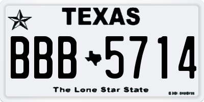 TX license plate BBB5714
