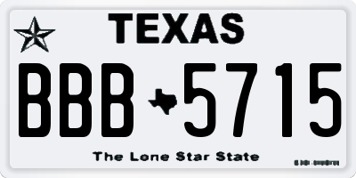 TX license plate BBB5715