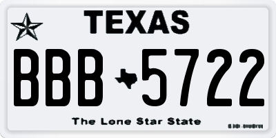 TX license plate BBB5722