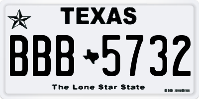 TX license plate BBB5732
