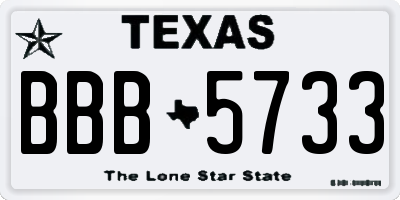 TX license plate BBB5733