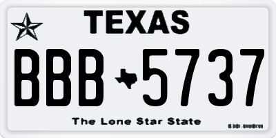 TX license plate BBB5737