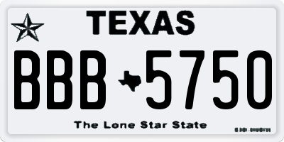 TX license plate BBB5750