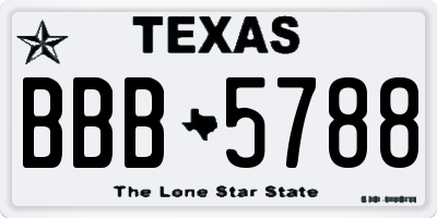 TX license plate BBB5788