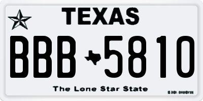TX license plate BBB5810