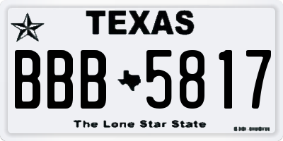 TX license plate BBB5817