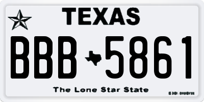 TX license plate BBB5861