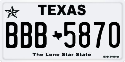 TX license plate BBB5870