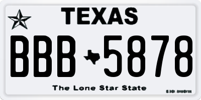 TX license plate BBB5878