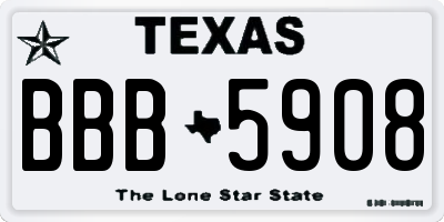 TX license plate BBB5908