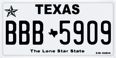 TX license plate BBB5909