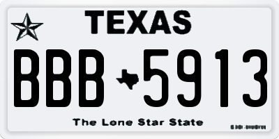 TX license plate BBB5913