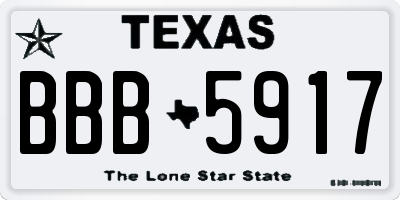 TX license plate BBB5917